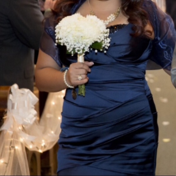 David’s Bridal Navy Dress - Picture 2 of 5